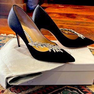 Manolo Blahnik new size 38 Nadira satin 90 pumps